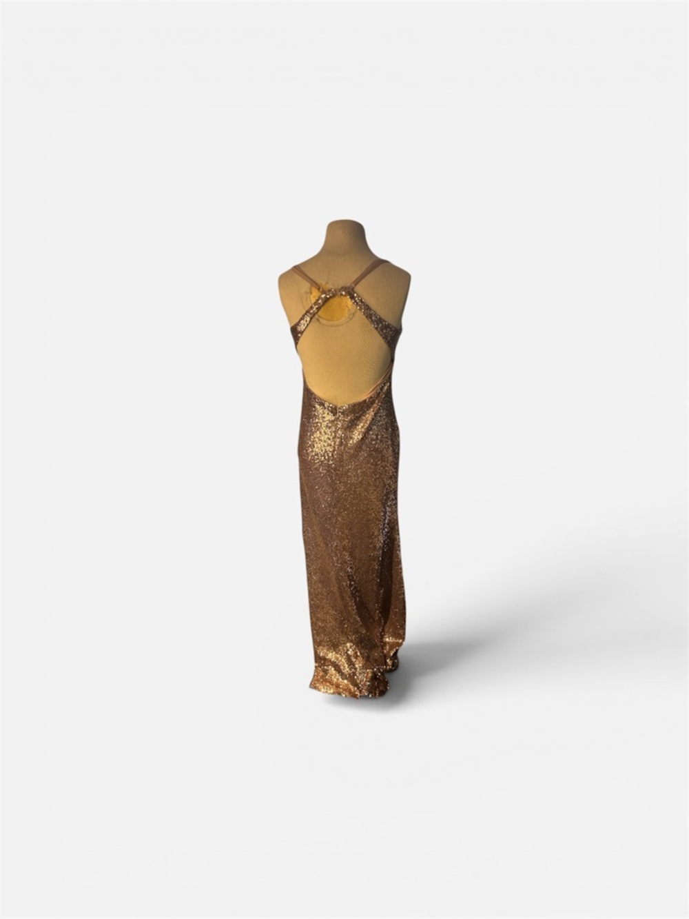 Night Way Collections Gold Sequin Maxi Dress NWT Size 14 - Picture 2 of 3